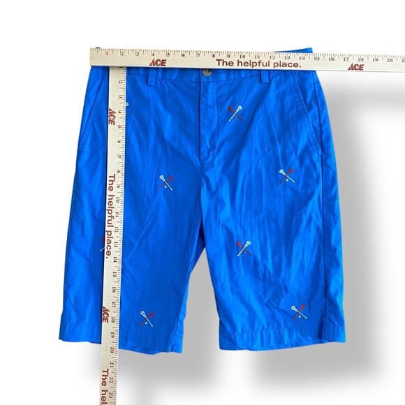 Vineyard‎ Vines Boys Blue Lacrosse Embroidered Shorts Size 16 Preppy - Picture 3 of 11